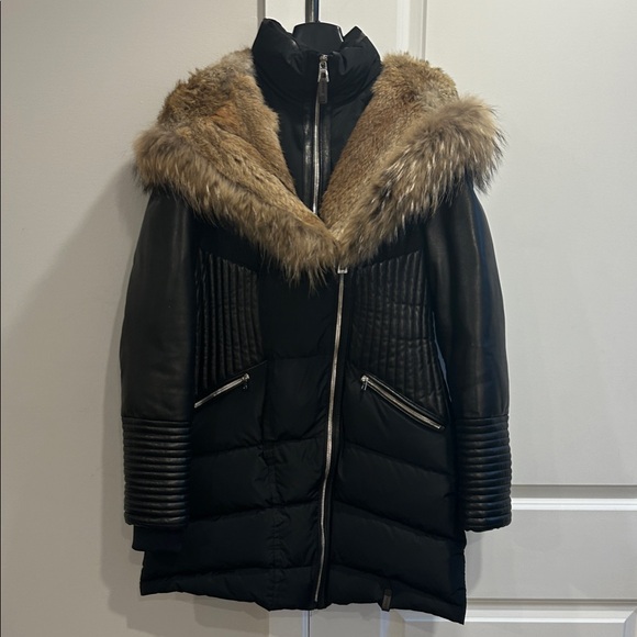 RUDSAK Jackets & Blazers - RUDSAK Shauna jacket with authentic arctic fox Fur Trim and leather sleeve